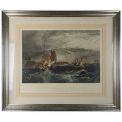 Oversized English Maritime Engraving Dover by JT Willmore after JMW Turner, 1851