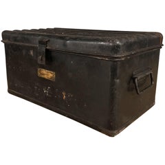 Used Black Tin Storage Box