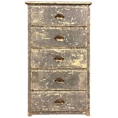 Antique Distressed Grey/White Bank of Drawers