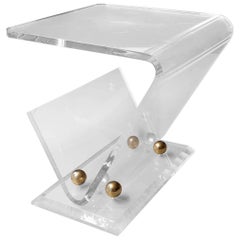 20th Century French Side Table Made of Transparent Plexiglass