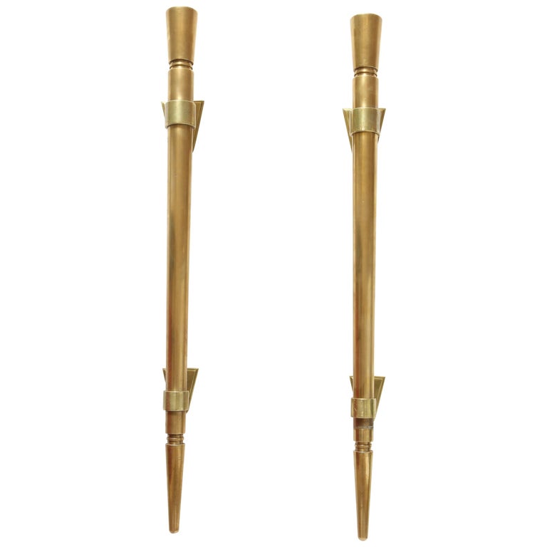 Brass Door Pulls Art Deco Modernist, French, 1920s at 1stDibs