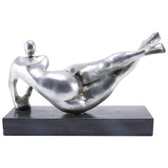 Attila Tivadar Cast Stone Sculpture "Modern Yoga"