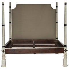 Indian Bone and Teak Four-Poster Bed