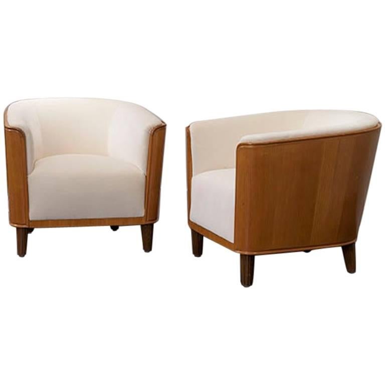 Pair of Newly Upholstered Chairs by Oscar Nilsson, circa 1935