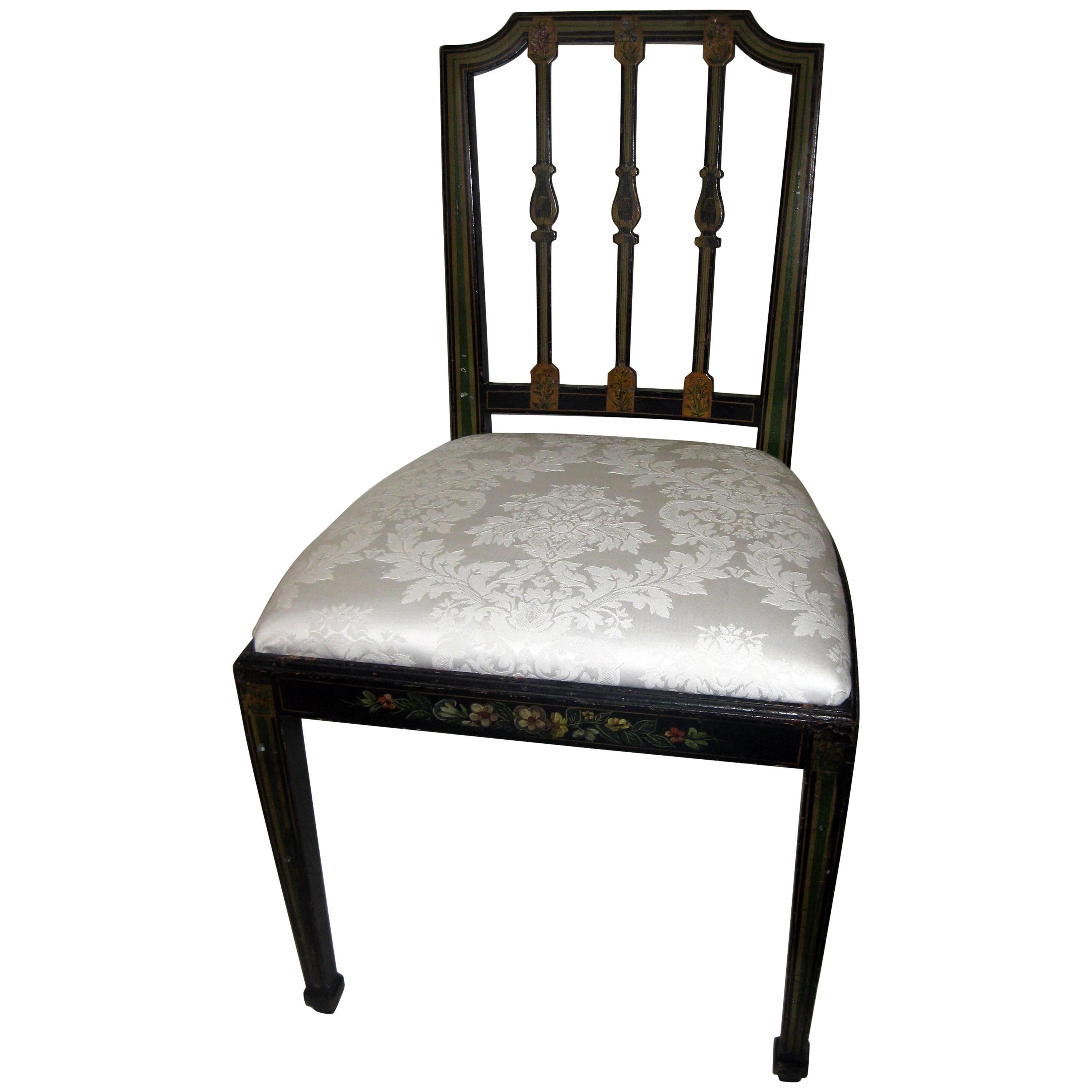 19th century George III Painted Side Chair in the Hepplewhite Style