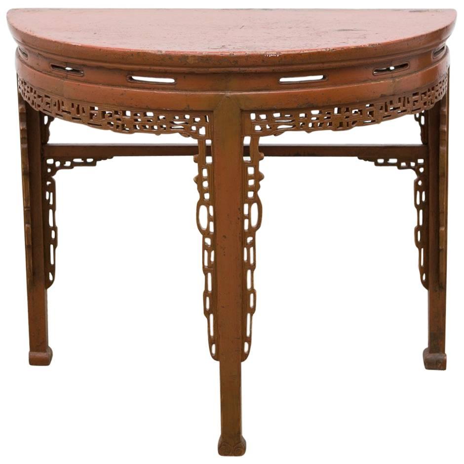 19th Century Chinese Demilune Console