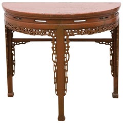 19th Century Chinese Demilune Console