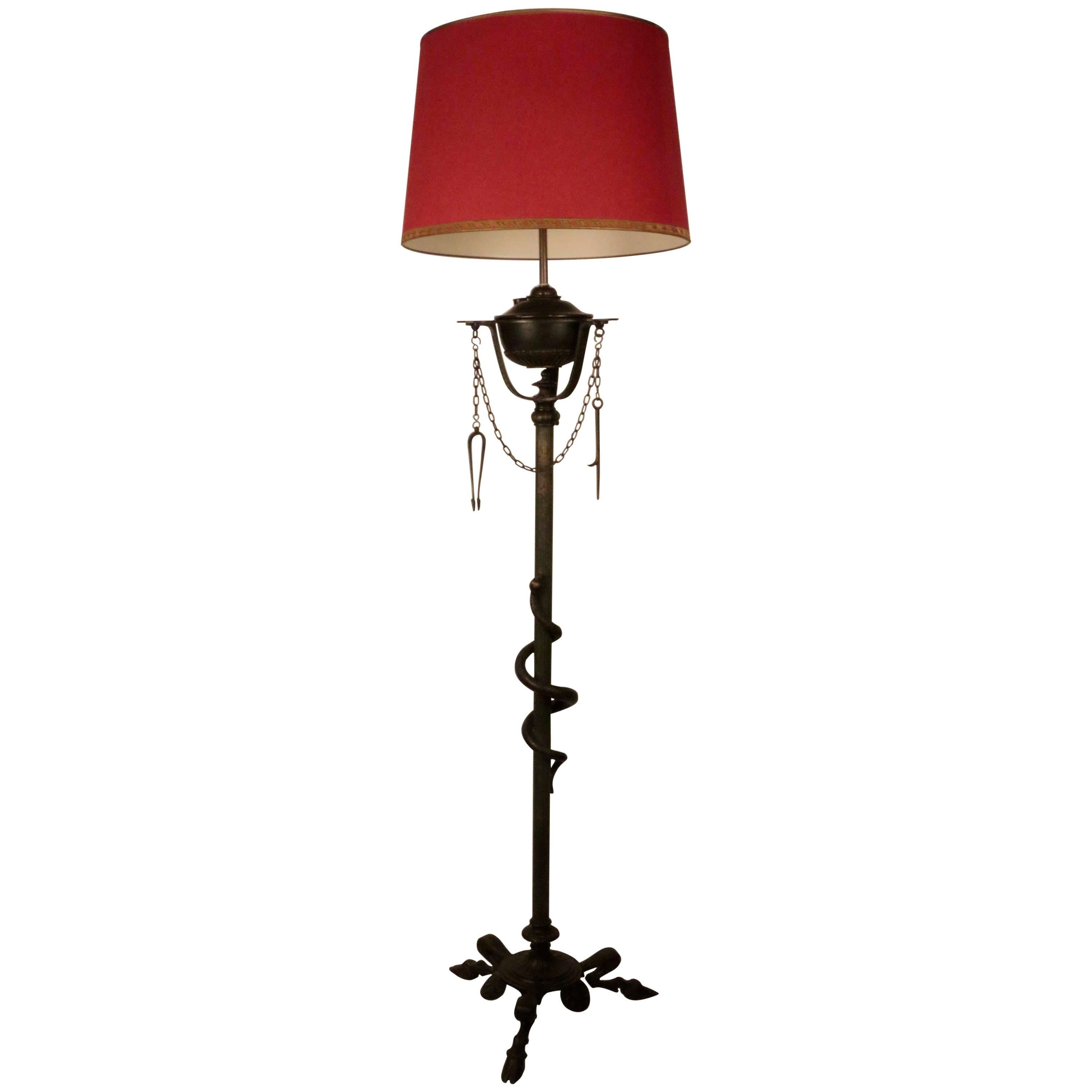 Italian "Grand Tour" Style Bronze Floor Lamp For Sale