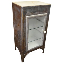 Storage Apothecary Cabinet from Early 20th Century Has Marble Top and Glass Door