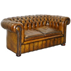 Rare 1920s Original English Fully Restored Chesterfield Gentleman's Club Sofa