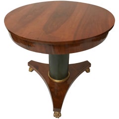 Italian Empire Style Pedestal Table with Clawed Feet