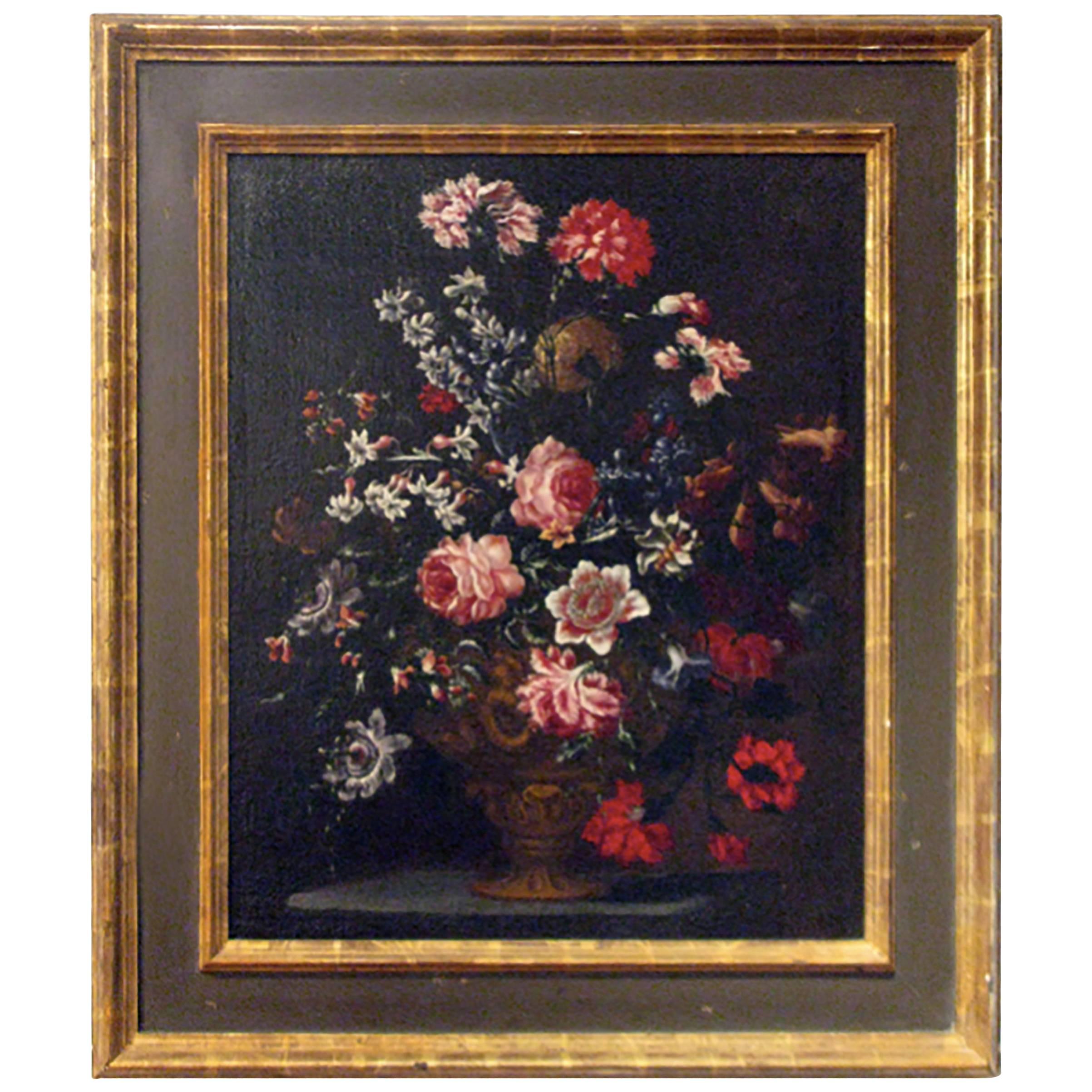 Bouquet of Carnations Still Life, Attributed to Bartolomeo Bimbi, circa 1700s For Sale
