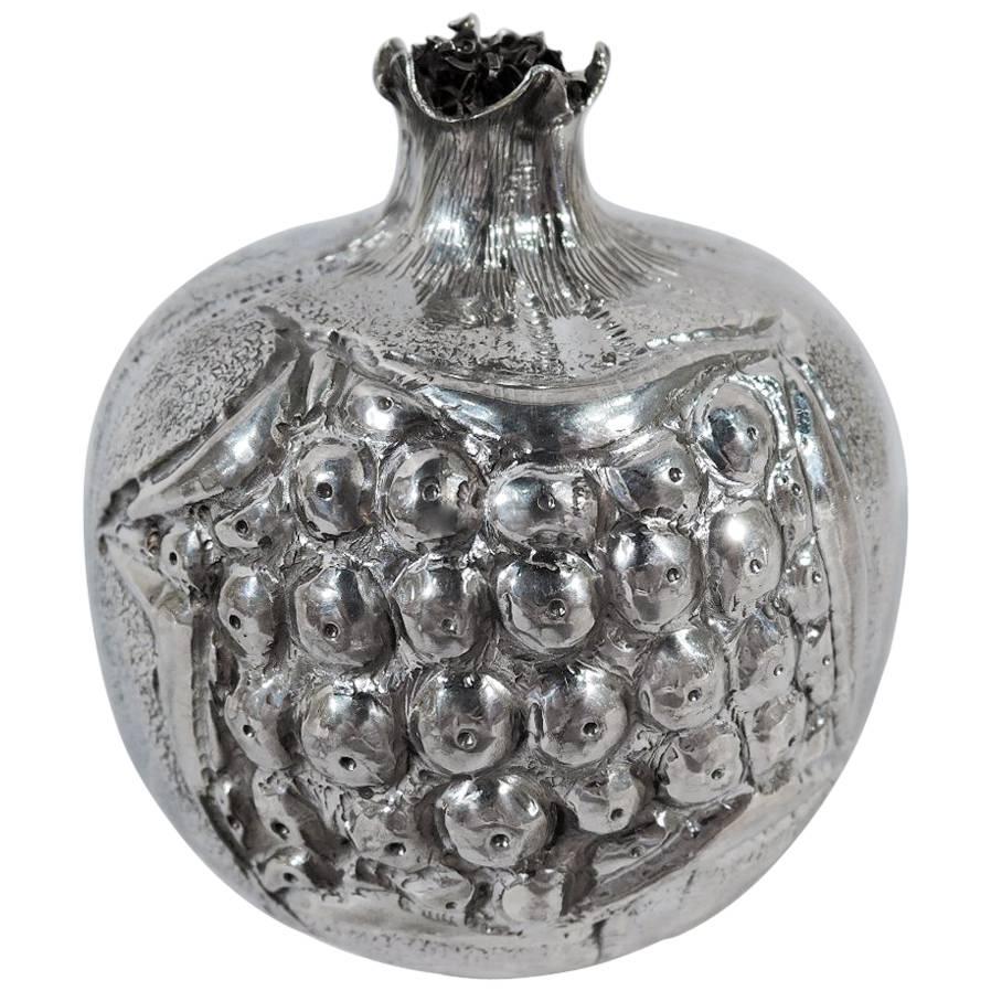 Italian Silver Novelty Lighter in Form of Pomegranate Fruit
