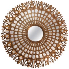 Carved and Giltwood Mirror with Mirror Insets