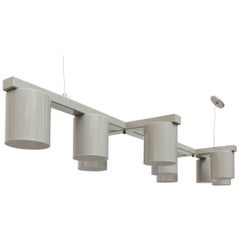 RAAK 1970s Massive Mod Grey Enameled Metal Chandelier 8