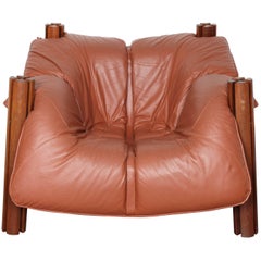 Leather Lounge Chair by Percival Lafer from Brazil