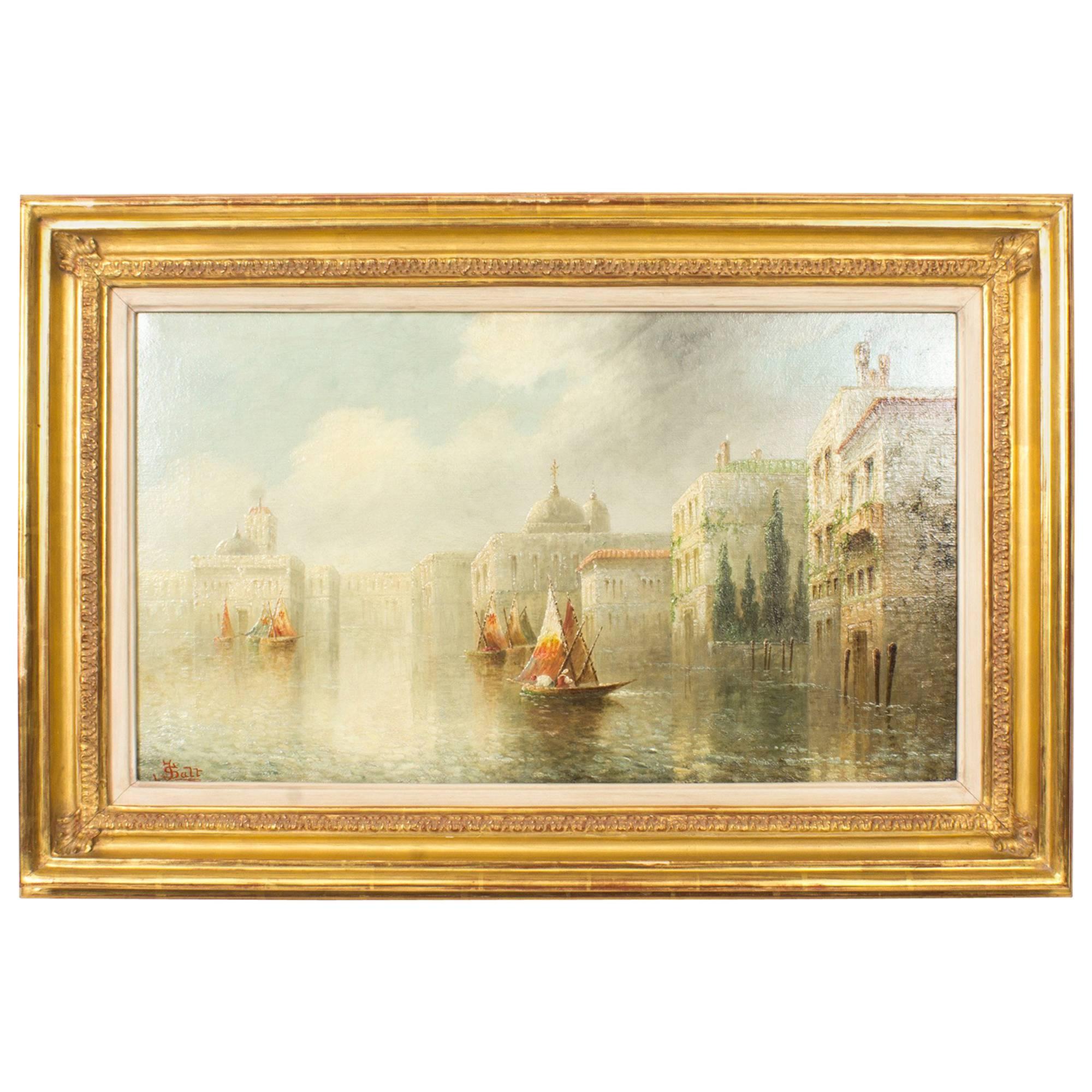 Antique Painting "On the Grand Canal" by James Salt