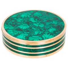 Antique Malachite Mounted Brass Box and Cover Casket, circa 1880