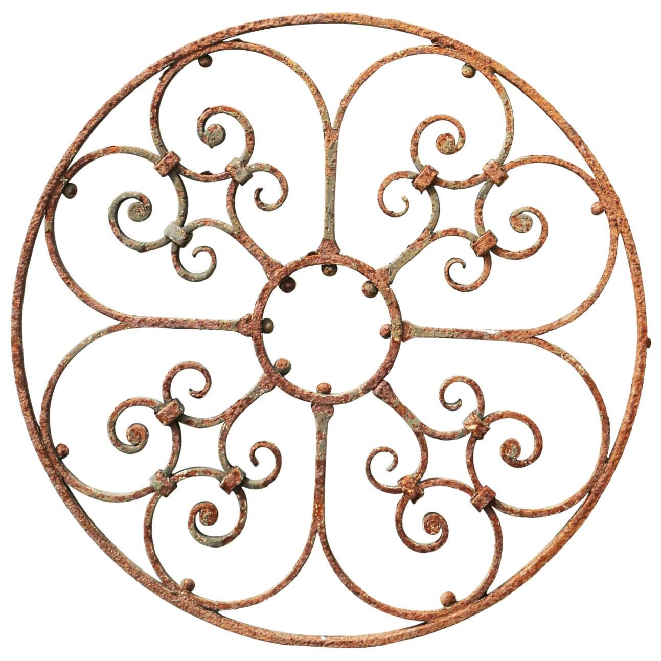 Round Wrought Iron 19th Century Window Grill