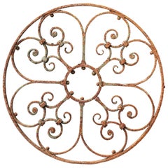 Round Wrought Iron 19th Century Window Grill