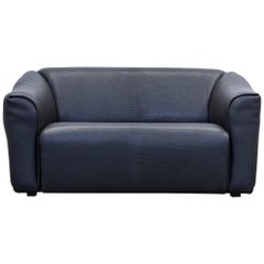 De Sede DS 47 Designer Sofa Neck Leather Black Two-Seat Function Couch Modern