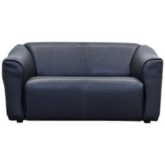 De Sede DS 47 Designer Sofa Neck Leather Black Two-Seat Function Couch Modern 4