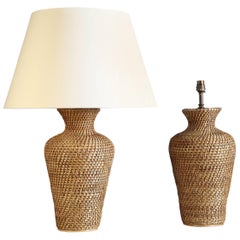 Pair of Rattan Lamps