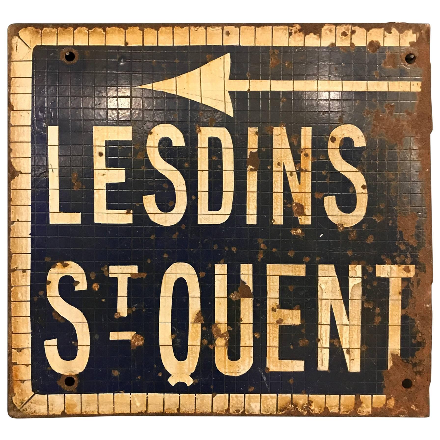 Enamel Sign from French Railway Station St. Ouent
