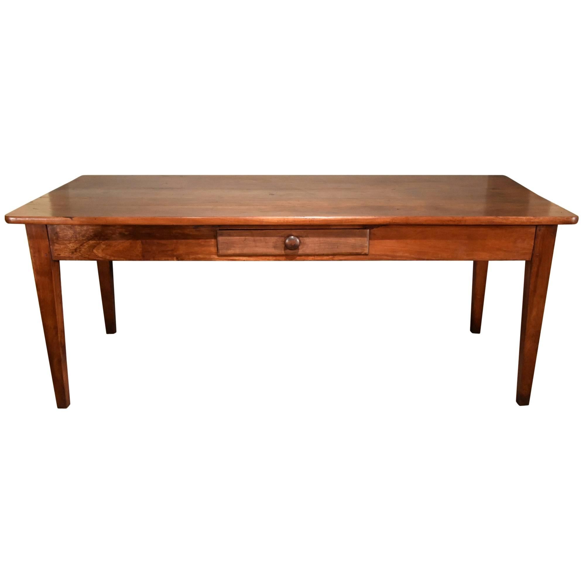 French Provincial Mid-19th Century Cherrywood Farmhouse Table