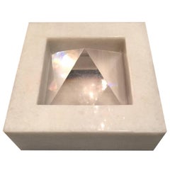 Carrara Marble and Crystal Sculpture by Paolo Tommasi for Armon