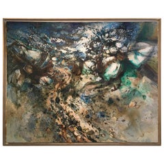 Large Impressive Abstract Composition by Robert Wogensky, 1957