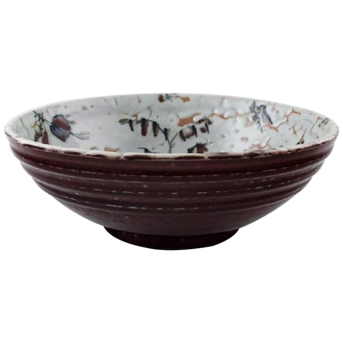 Royal Copenhagen Ceramics, Unique Bowl Signed by Thorkild Olsen, circa 1950