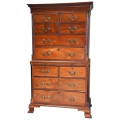 18th Century Mahogany Chest on Chest with Unusual Drawer Configuration
