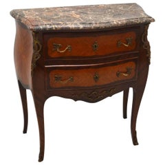 Antique French Marble-Top Bombe Commode