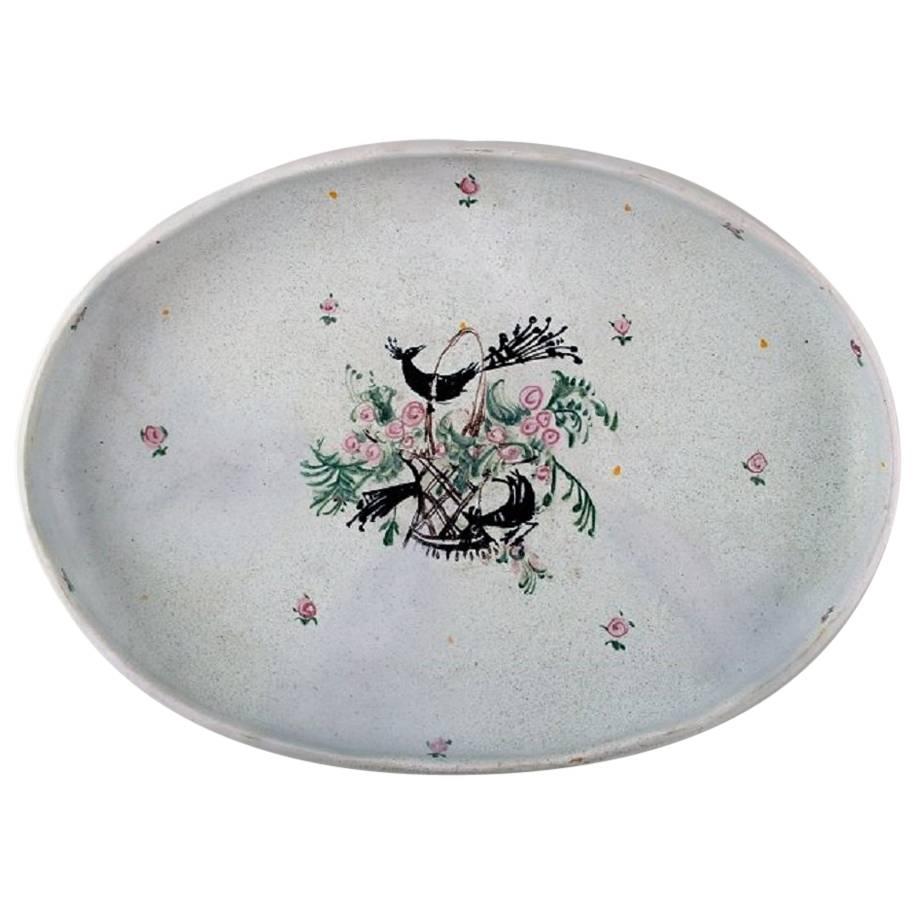 Bjørn Wiinblad, Rare and Early Unique Large Oval Platter For Sale
