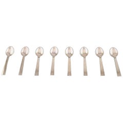 Georg Jensen Sterling Silver Block / Acadia Eight Coffee Spoons