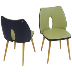 Pair of Chairs Cocktail Chairs Leatherette Wood
