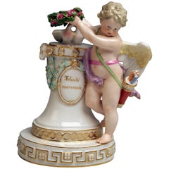 Meissener Cherub Felicite Couronnee Krone Felicitousness Acier E 82, hergestellt 1850