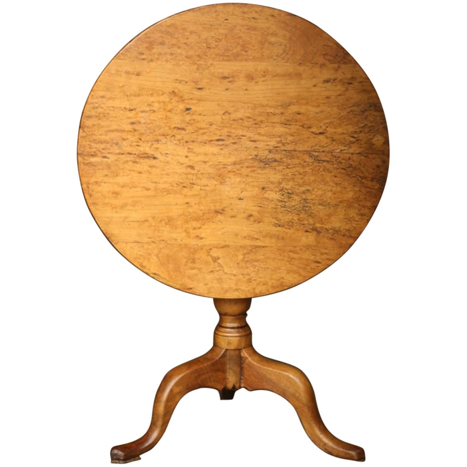18th Century Burr Elm Tilt-Top Table