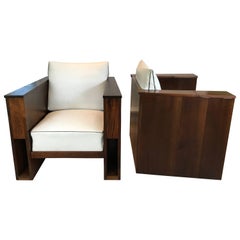 Pair of Art Deco Mahogany Club Chairs