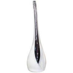 Midcentuty Murano  white Crystal   Vase by Mazzega, Murano