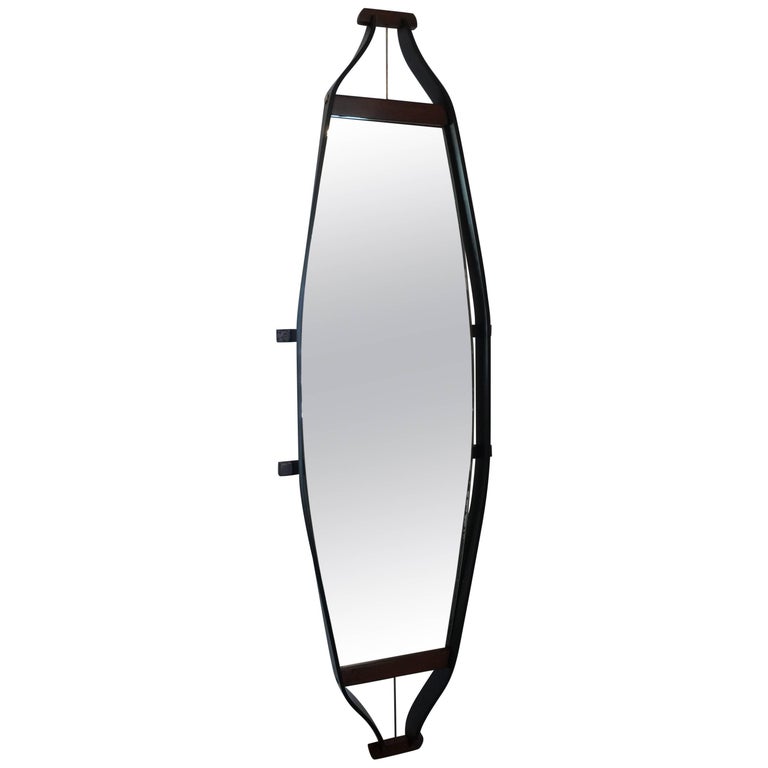 Italian Elongated Floating Mirror For Sale