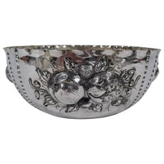 Antique Swedish Silver Naïve Bowl with Fruits by CG Hallberg