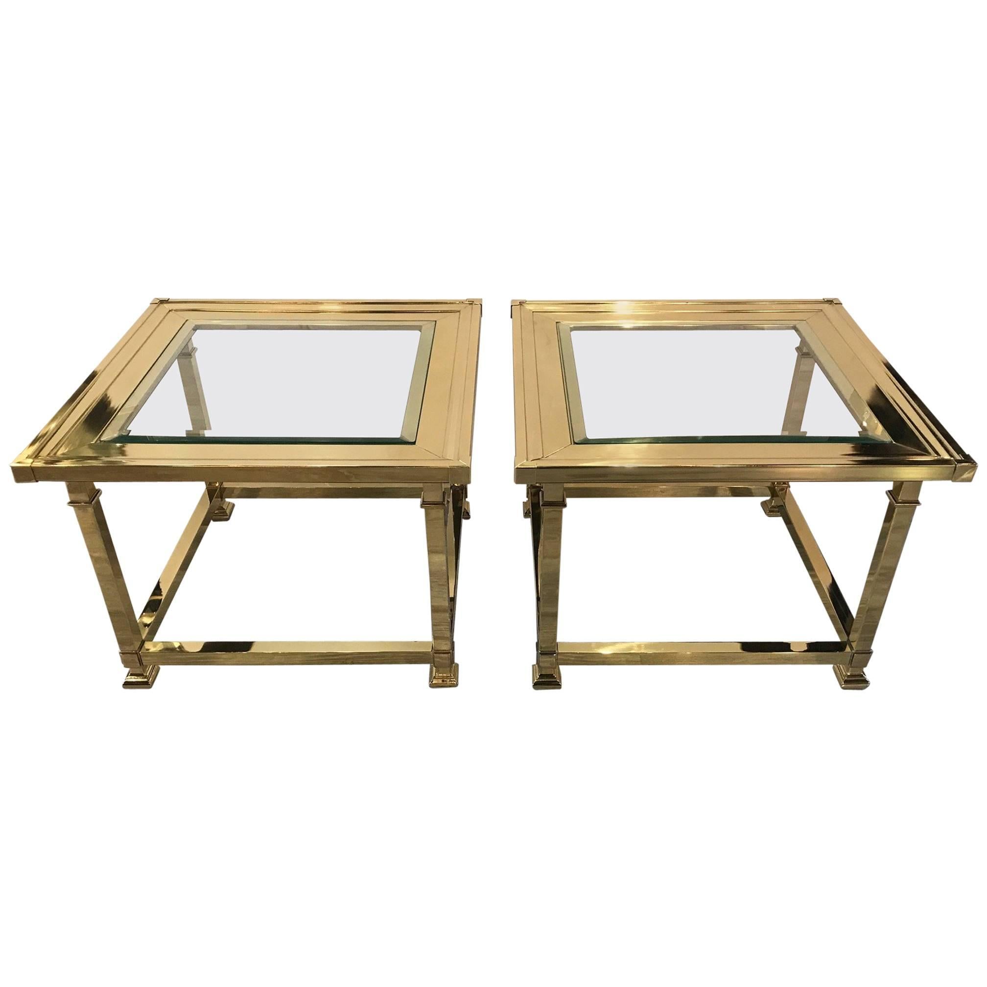 Pair of Mastercraft Square Bunching Tables