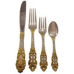 Golden Crown Baroque by Gorham Sterling Silver Flatware Dinner, Eight Service