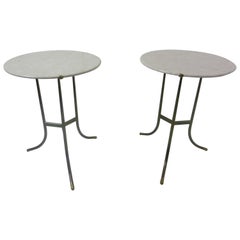 Cedric Hartman Marble and Brass End Tables