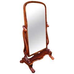 Antique Victorian Mahogany Cheval Mirror