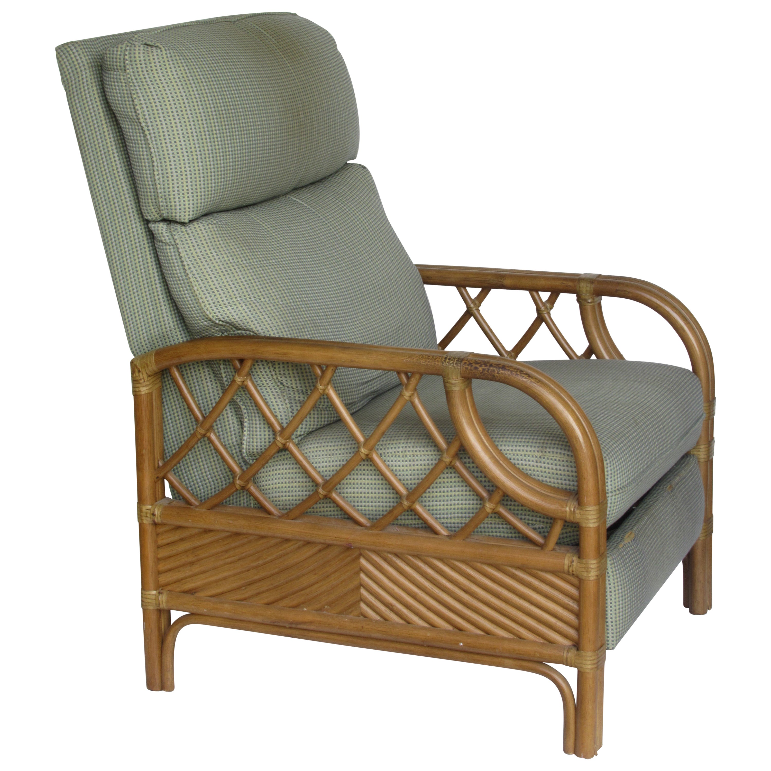 Rattan Reclining Lounge Chair At 1stdibs