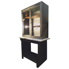 Industrial Metal Hutch with Marble