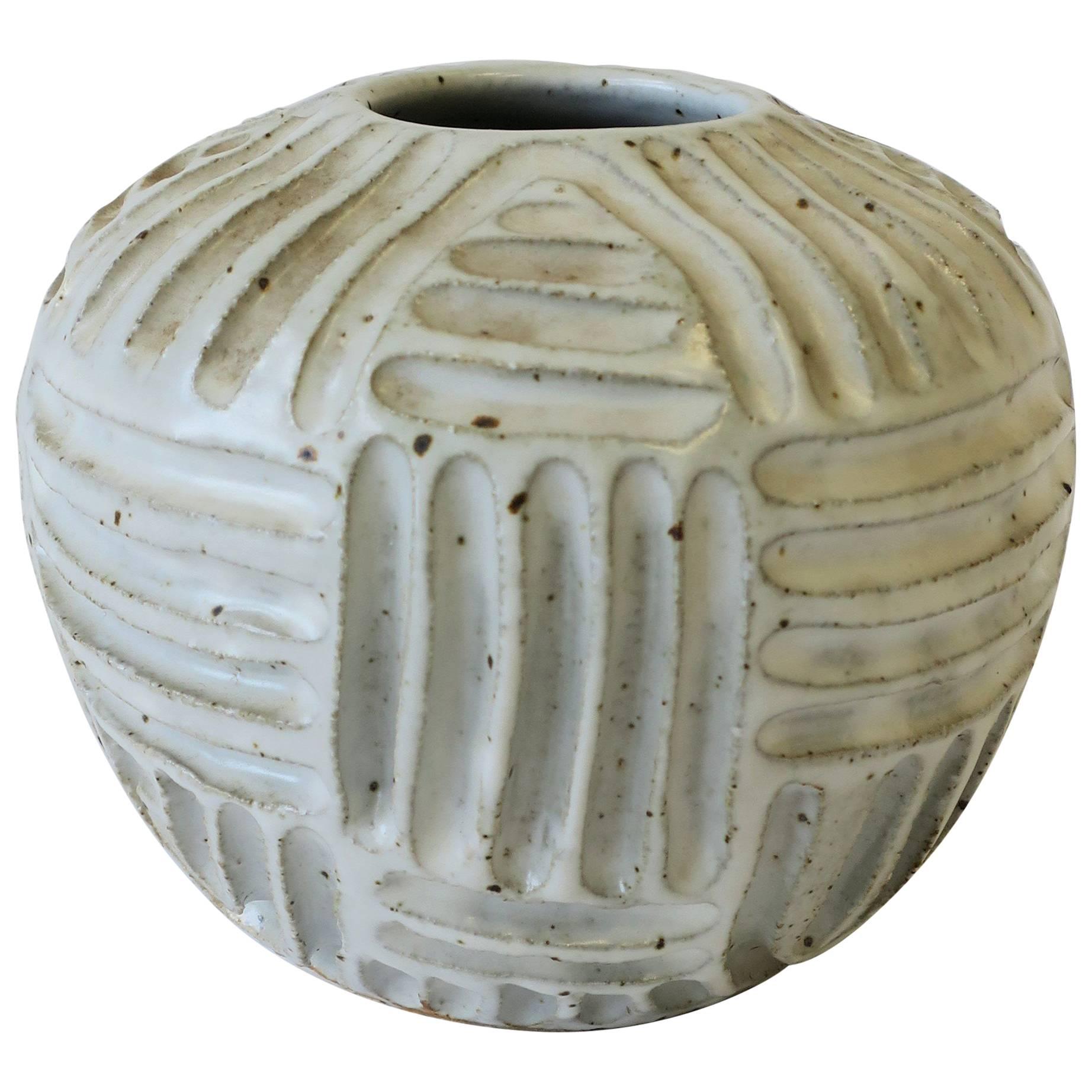 Vintage White Pottery Vase or Vessel